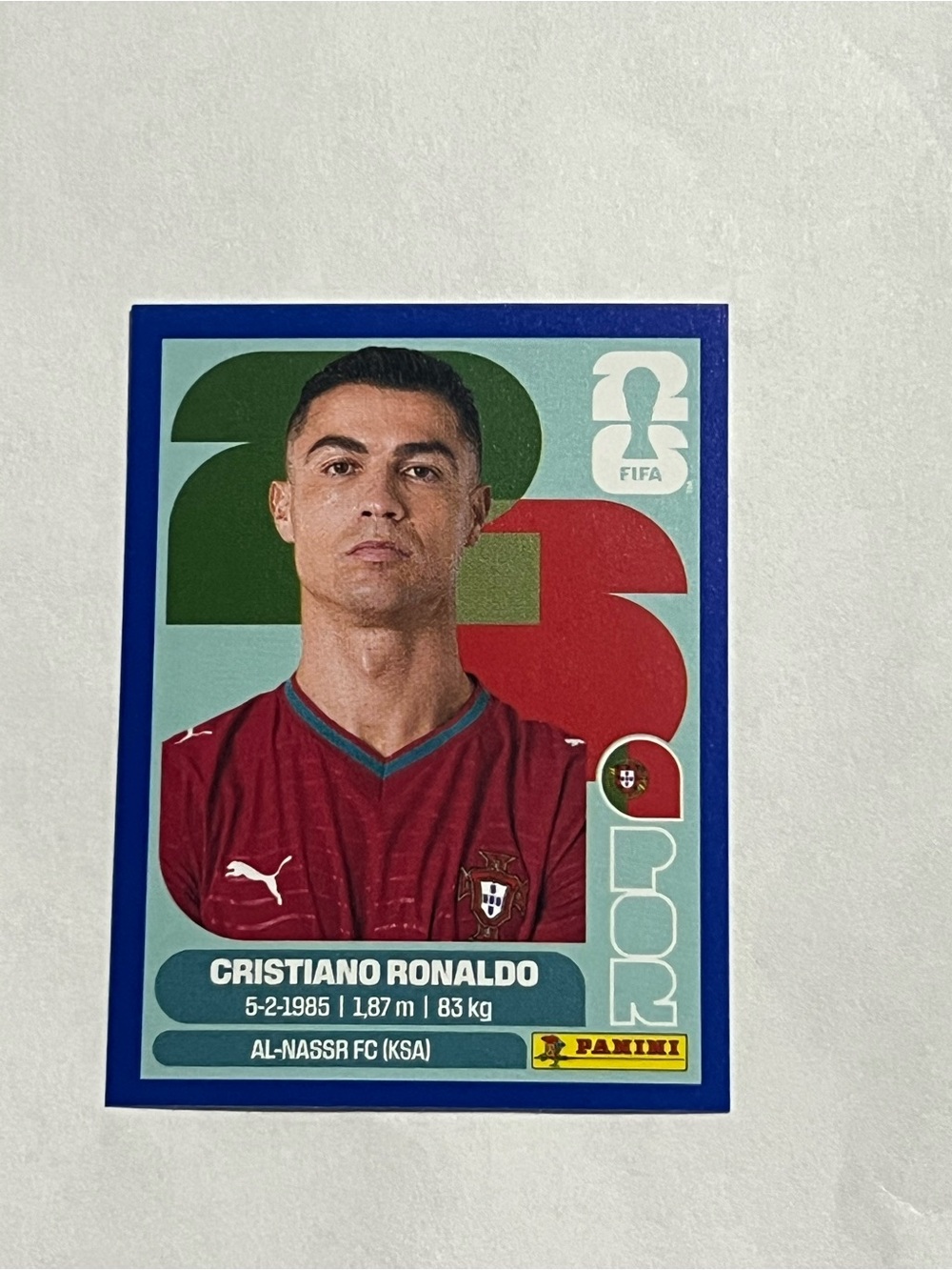 Panini FIFA World Cup 2026 Cristiano Ronaldo POR 15 Sticker BLUE BORDER